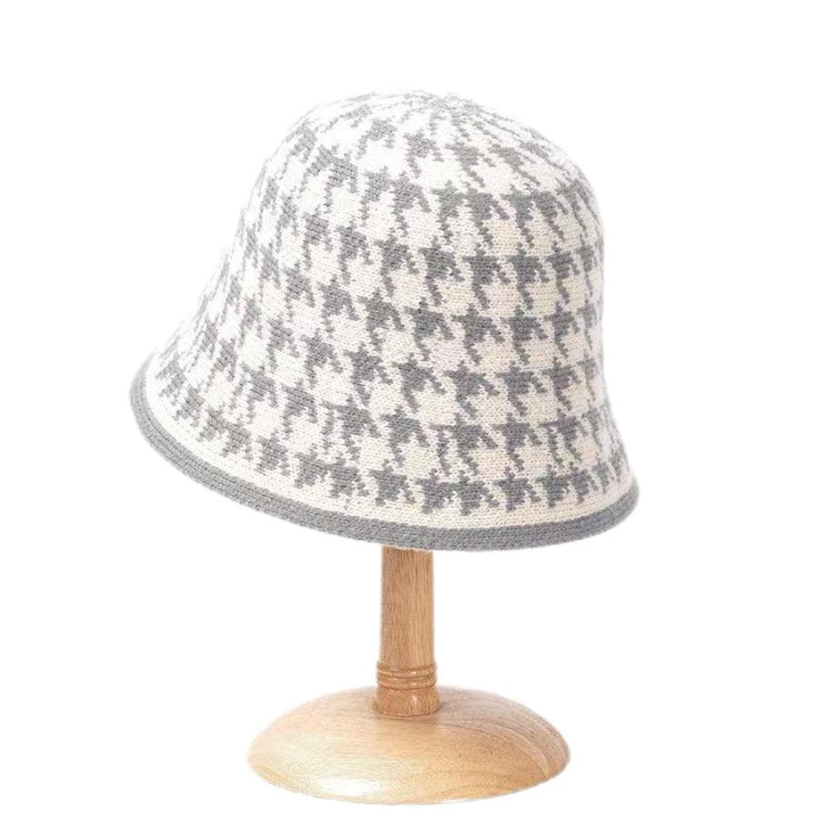 Spring Fall Winter Hat Ins Wind Japanese Bucket Hats Korean Cute Knitted Hats Wool Bucket Hat For Women Mum Mother's Day Gift 58-60cm grey