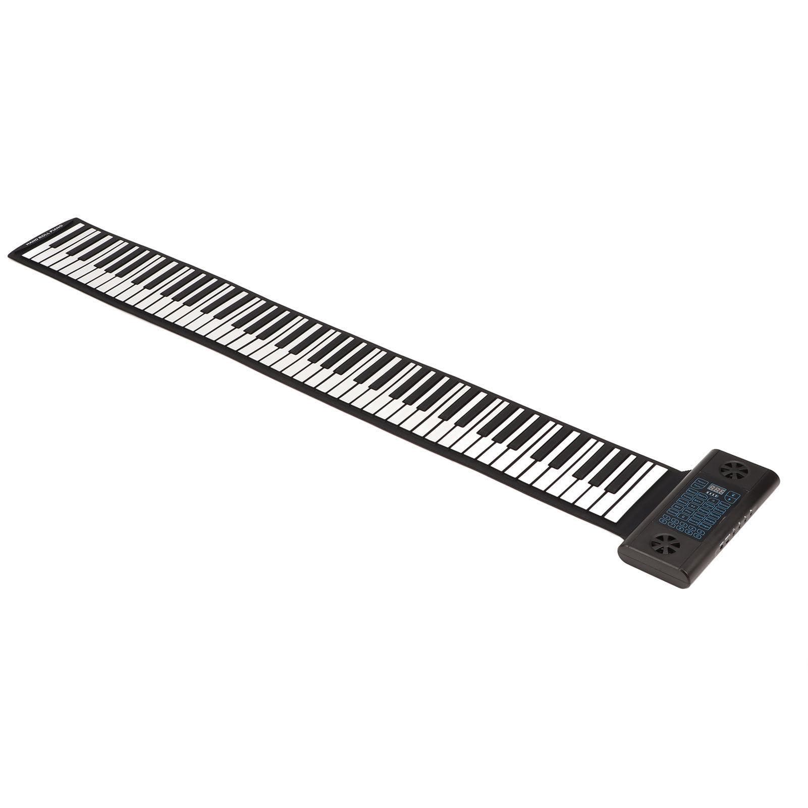 Roll Up Piano 88 Keys Double Horn Bluetooth MIDI Function Battery Powered Foldable Portable Roll UK Plug