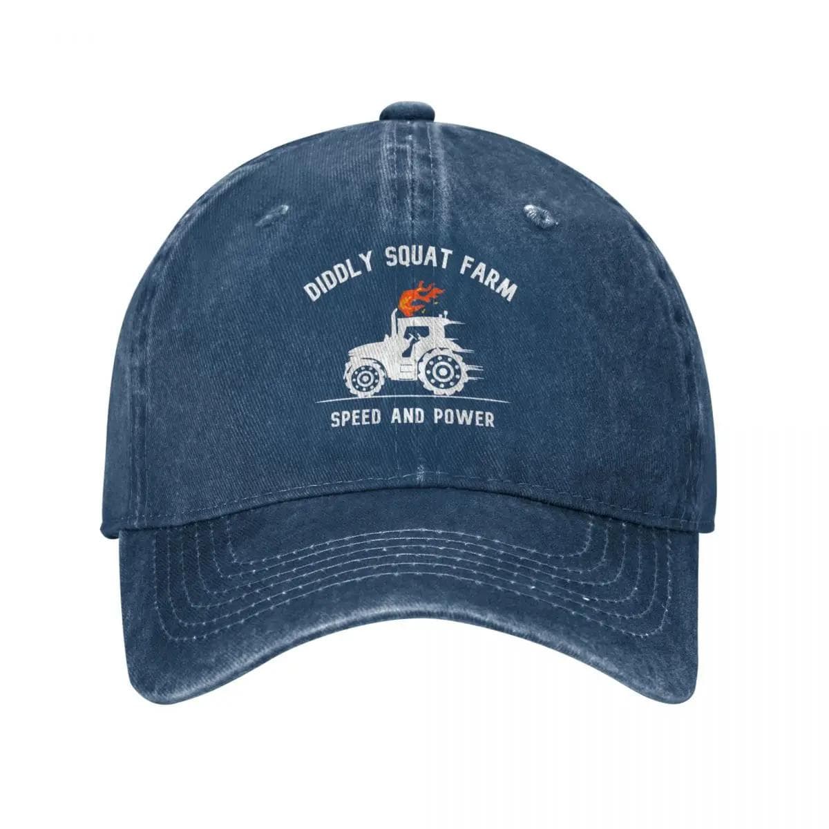 Diddly Squat Farm Shop Logo Tractor Baseball Caps Vintage Distressed Washed Speed Power Snapback Men Women Outdoor Workouts Hats Adjustable navy blue
