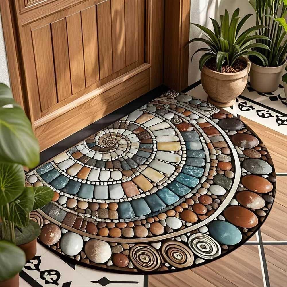 Colorful Pebble Welcome Door Mat - Non-Slip Rubber Backing, Absorbent Doormat for Indoor/Outdoor, Decorative Entrance Mat for Home, Porch(40*60cm) 22