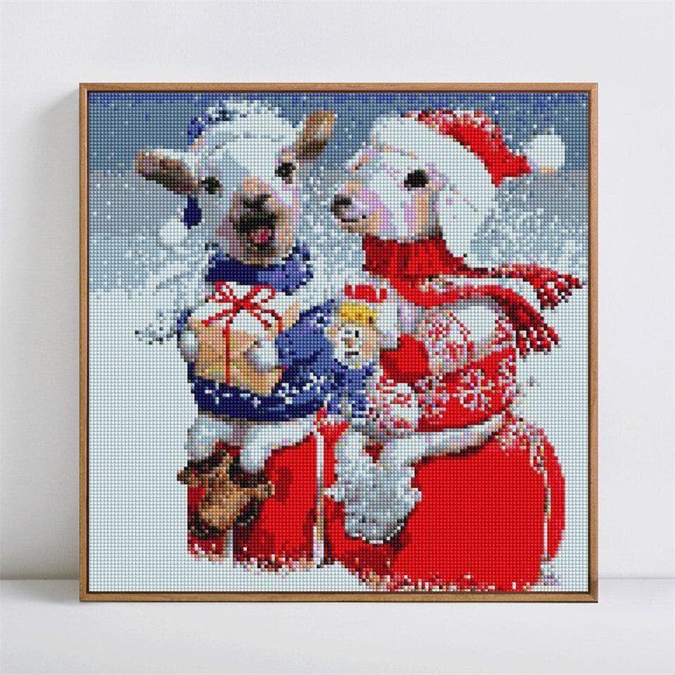 Diamond Embroidery Sheep 5D Diamond Painting Animal DIY Full Round Cross Stitch Rhinestones 30x30CM