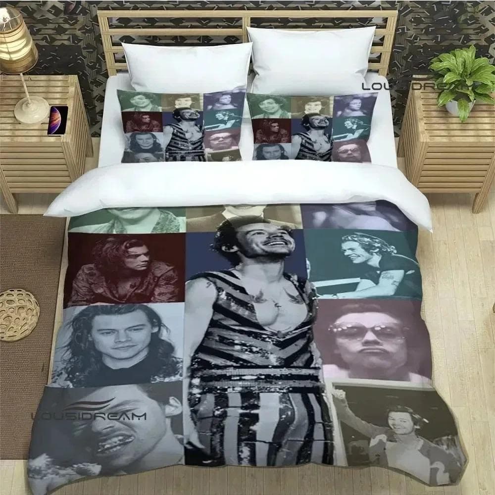 Singer H-Harry-Styles Bedding Sets exquisite bed supplies set duvet cover bed comforter set bedding set luxury birthday gift 70x133cm 2pcs