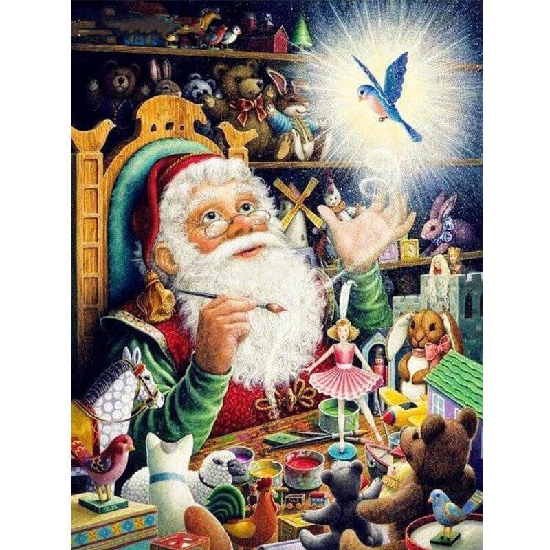 DIY 5D Round Diamond Painting Santa Claus Full Round Drill Diamond Embroidery Cross Stitch 20X30CM