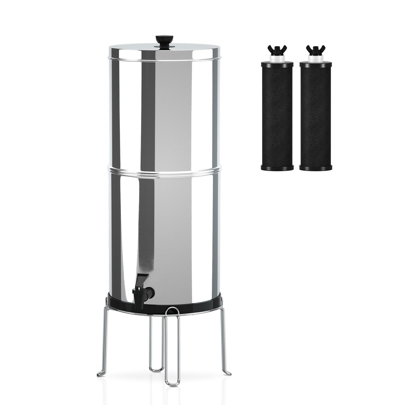 Gravity Water Filter System Water Filtration Bucket with Stand for Home Outdoor Camping Hiking silver