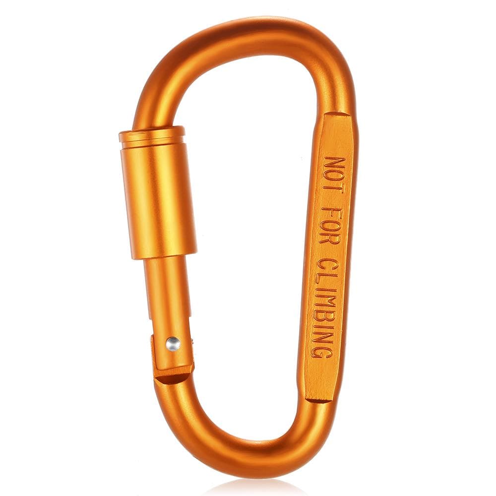 Lixada Aluminum Alloy D-ring Locking Carabiner Screw Lock Hanging Hook Buckle Keychain for Camping Hiking gold