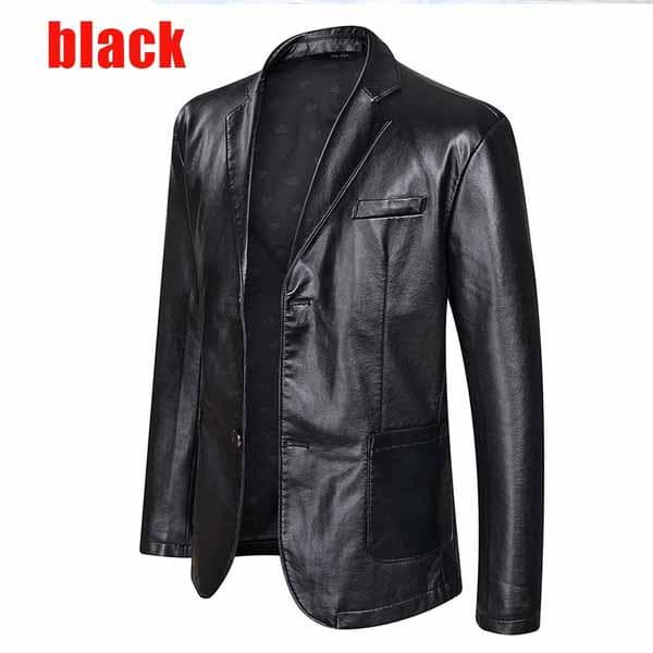 Large Size 7XL Leather Suit Loose Lapels Leather Jacket Men's Plus Size Leather Casual Suit Jacket 5XL black