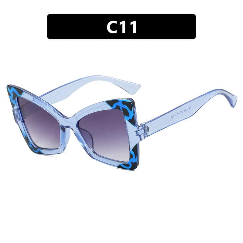Anti Blue Light Glasses Butterfly Large Frame Color Blocked Flat Mirror Fashionable Elegant Versatile Eyewear Sunglasses