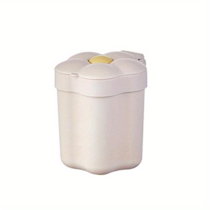 Flower Shape Desktop Trash Can,Household Cute Mini Bins, Bedroom Bathroom Trash Can, Mini Trash Storage Bucket For Daily Use white