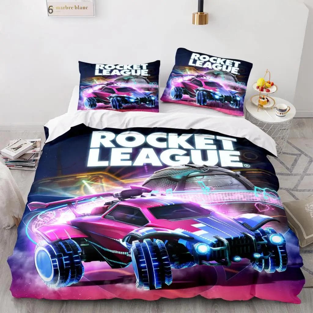 Rocket League Bedding Set Bedspread Single Twin Full Queen King Size Car Rocket League Bed Set Children's Bedroom Duvetcover 218x177cm 86x70in