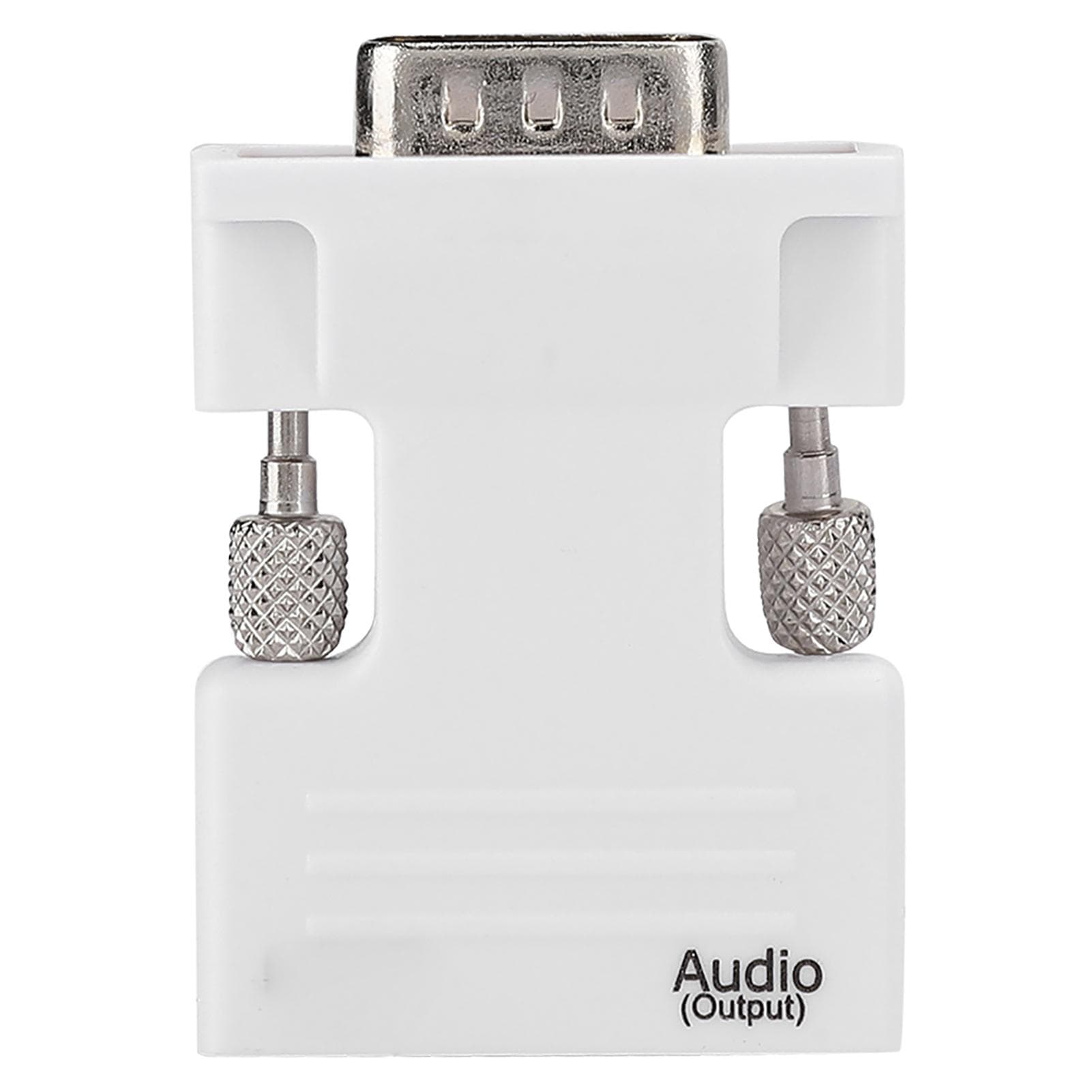 1080P HD Multimedia Interface to VGA o Video Converter Adapter with 3.5mm Cable for PC Laptop TV white