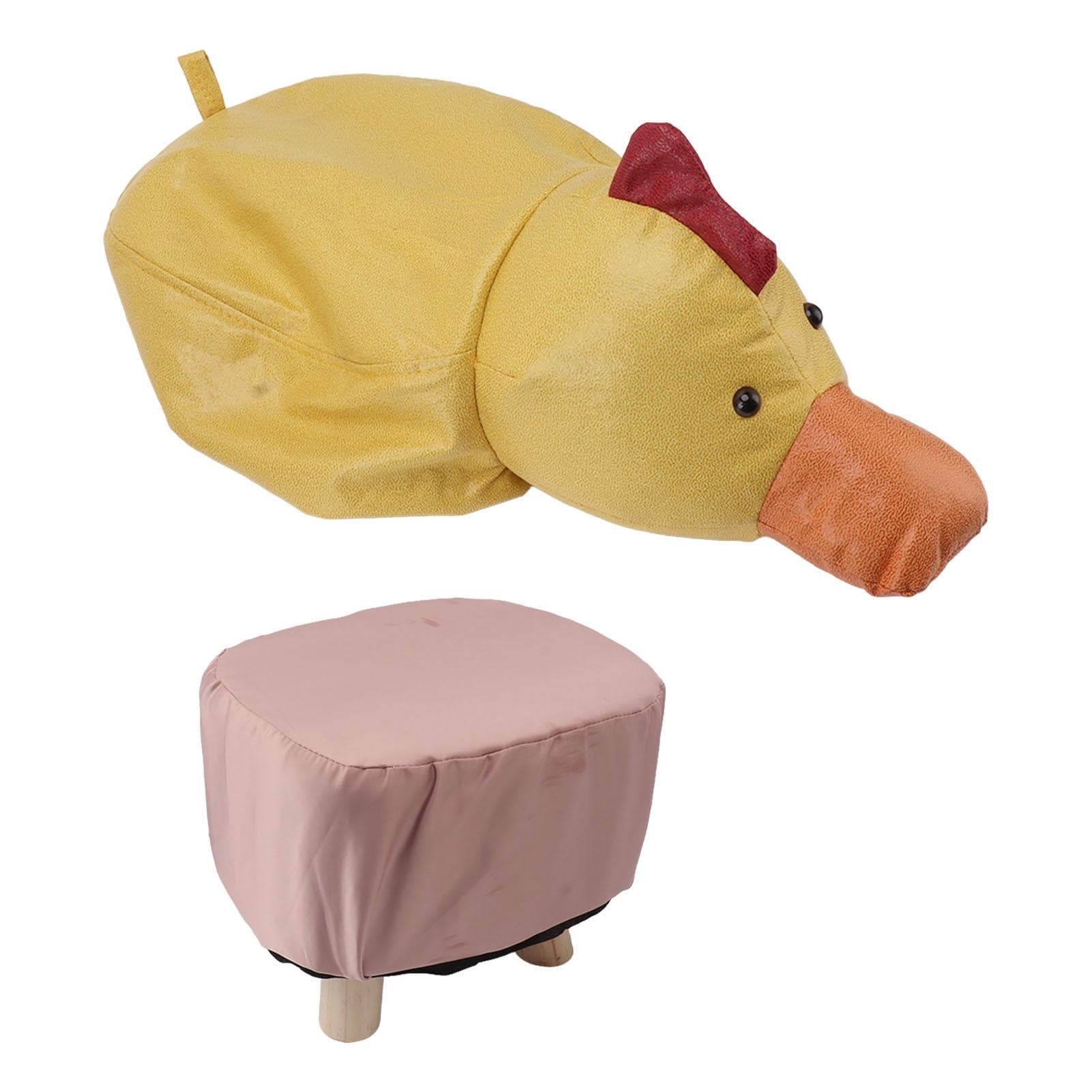 Cute Animal Footstool with Soft Padded Cushion and Prevent Slip Feet Small Footrest Stools for Kids