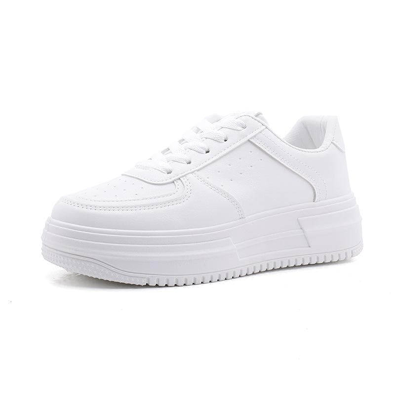 Spring New Small White Shoes Female Korean Version Thick Bottom Round Toe Casual Shoes Students Heightening Versatile Women's Shoes 40