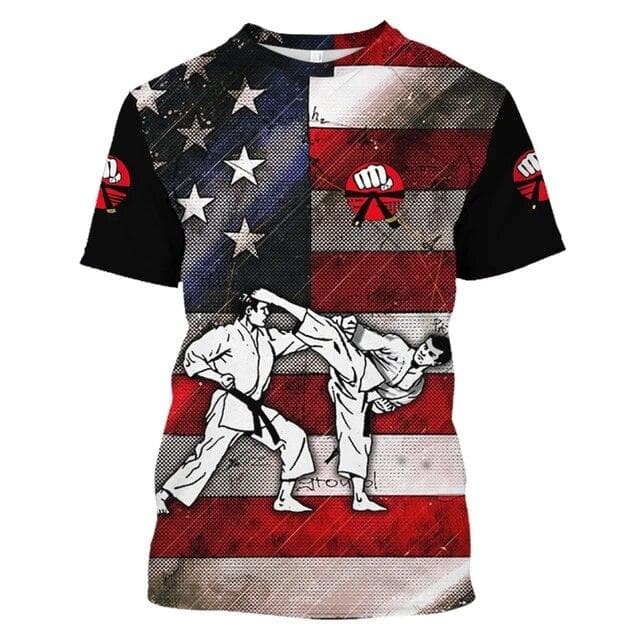 Japan Training T-shirt Men's 3d Karate Printed Tee Tops Oversized Short-sleeved High-quality Sportswear Men Quick-drying T Shirt M