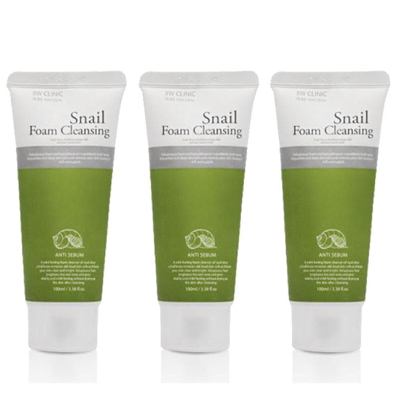 3W CLINIC Snail Foam Cleansing 100ml (3 Options) 3PCS
