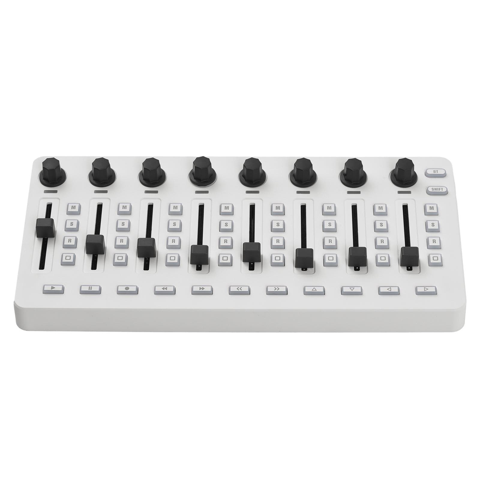 MIDI Controlle MIDI Mixing Console with 43 Buttons 8 Knobs 8 Push Buttons BT Connection white