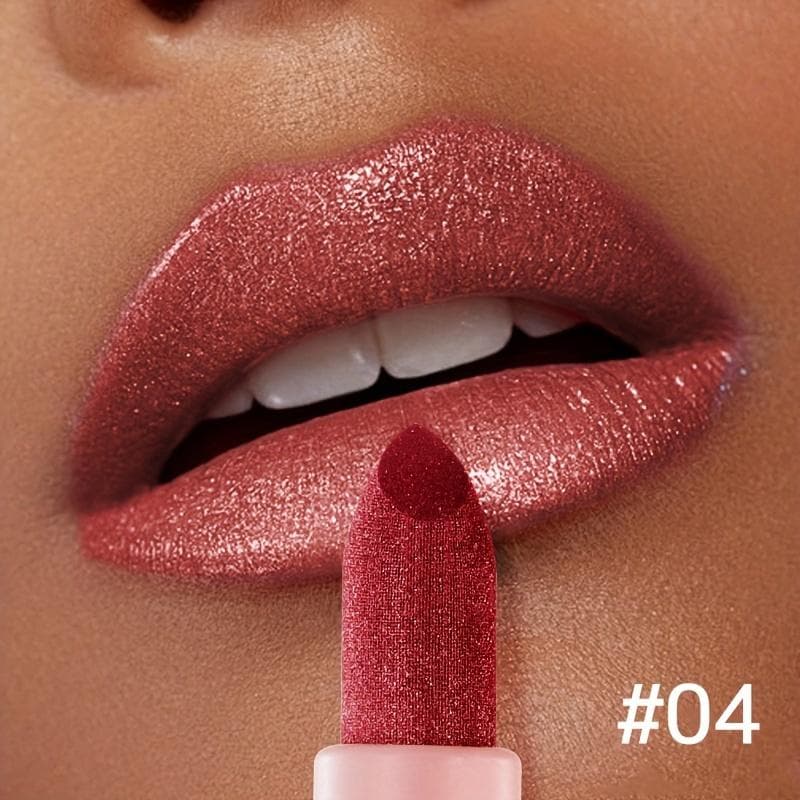 Metallic Pearl Lipstick Sparkling Lip Glaze & High Quality Material Lipstick & Long-lasting Waterproof and Sweat Resistant Shiny Pearl Lip Glaze