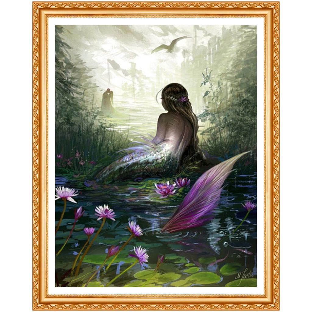 5D DIY Diamond Painting Mermaid Embroidery Cross Stitch Rhinestone Painting 20X30CM