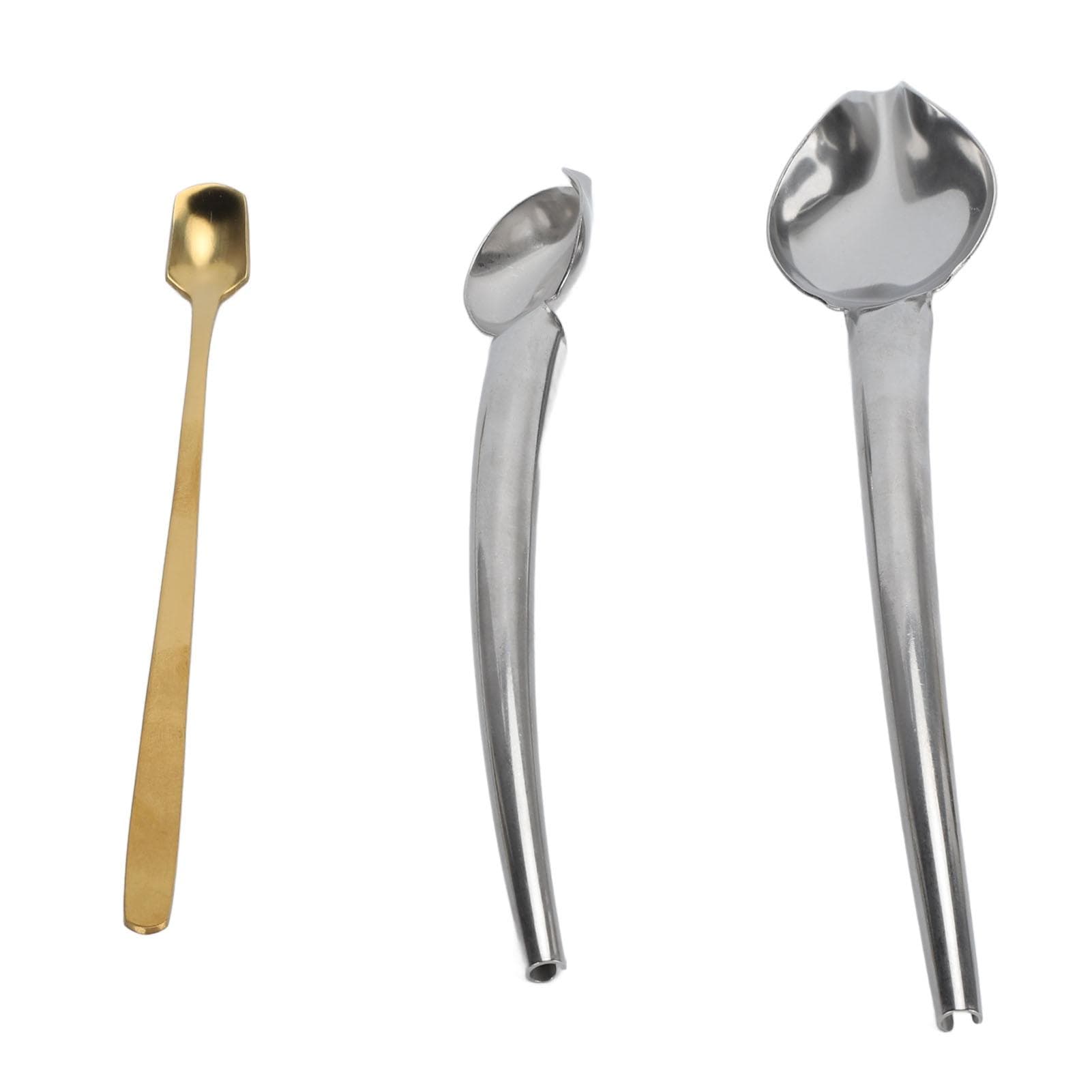 3Pcs Cooking Drawing Decorative Spoons Multipurpose Stainless Steel Chef Painting Set for Plates