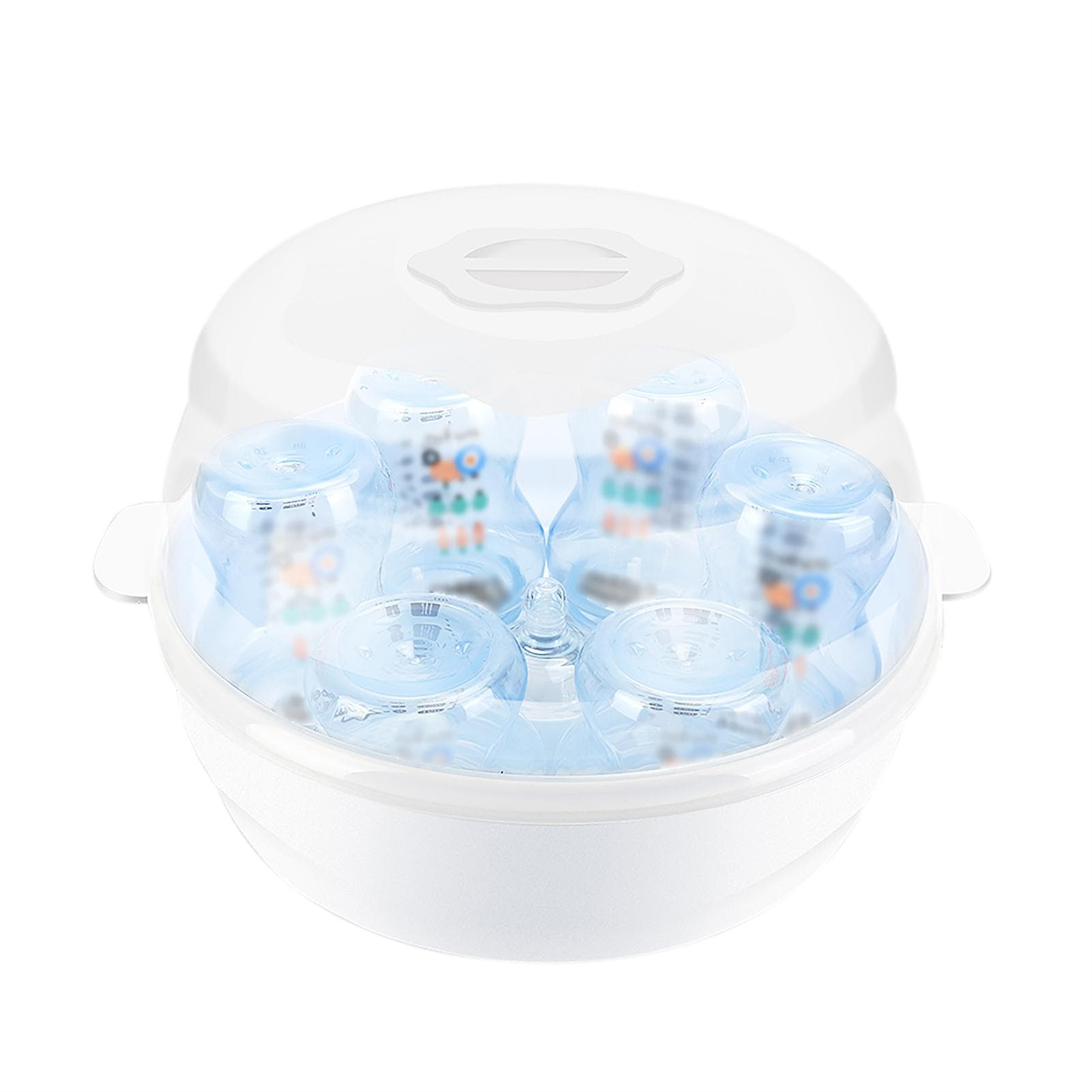 Microwave Bottle Sterilizer Steam Sterilizer Fits 6 Baby Bottles for Baby Bottles Pacifiers Cups Disinfect in 2-6 Minutes white
