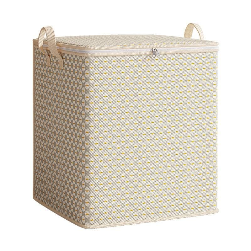 Extra-large 220-liter Fabric Storage Bin for Quilts, Linens, Clothes and Underwear - Portable and Lightweight with Zippers and Handles,Easy Carrying 110 liters beige