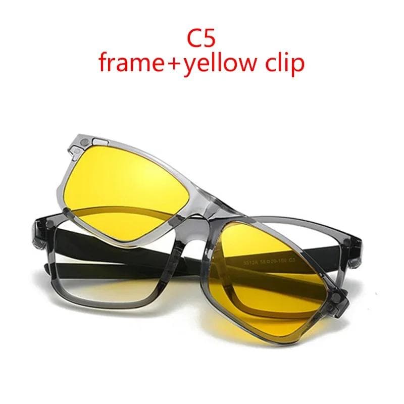 New magnetic sunglasses case for men women transparent gray glasses frame multifunctional set show as picture