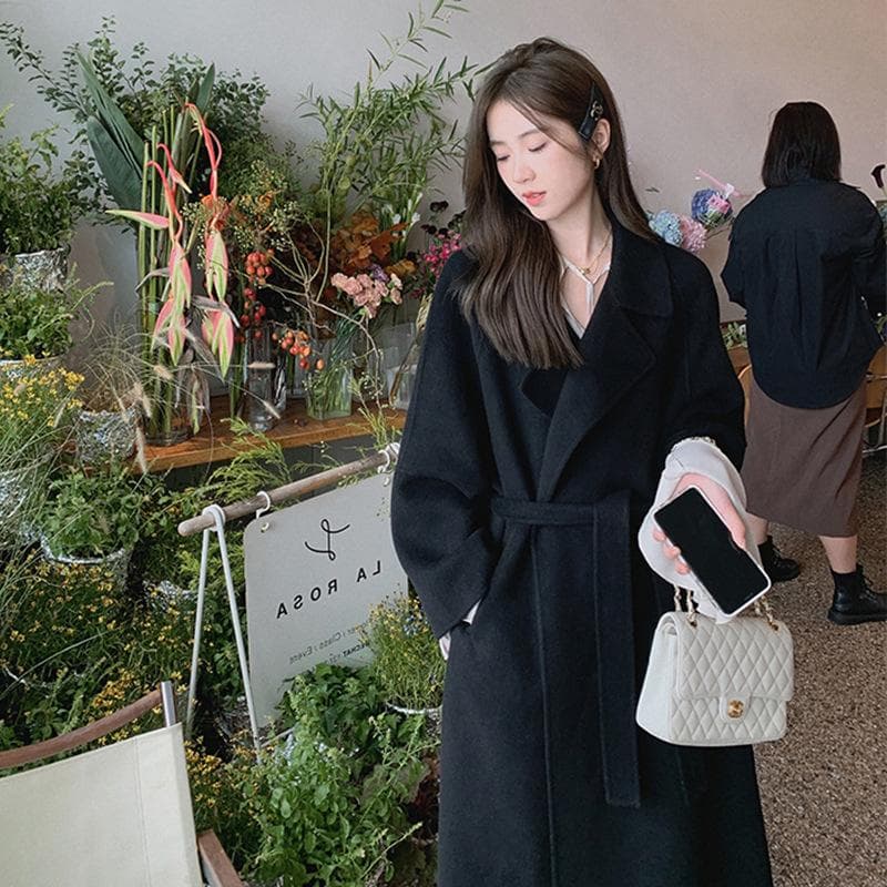 Red coat women's winter clothing new Korean version medium and long coat coat women XXS