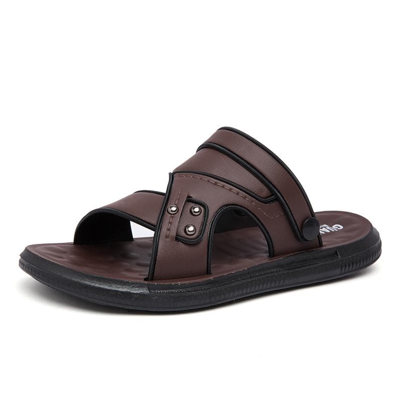 Classic Men Slippers Beach Shoes for Comfortable Walking Roman Sandalias Zapatos Hombre Sandalias 40 brown