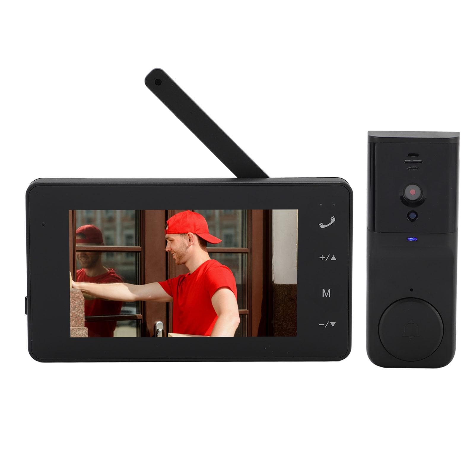 Wireless Video Doorbell Intercom System 1080P Video Doorbell Camera with 4.3 Inch Display 2 Way