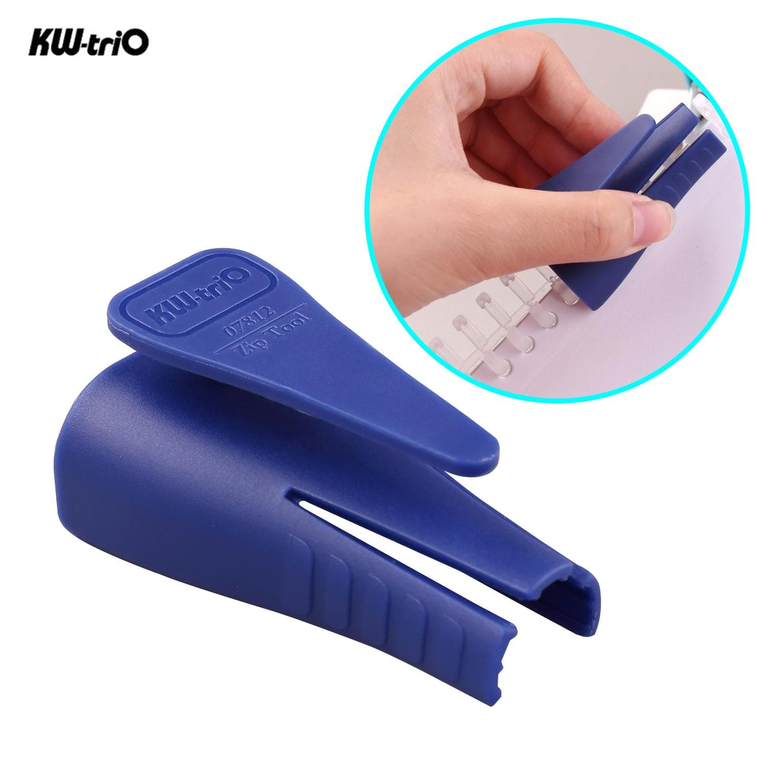 KWtrio Plastic Binder Ring Opener for Loose Leaf Binders Binding Spines Combs Opening and Closing 1pc dark blue
