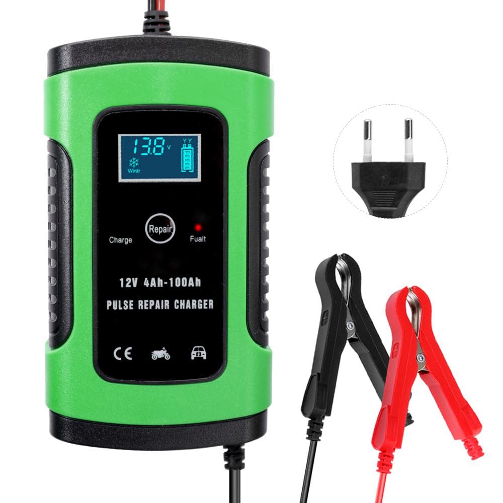 12V 6A Car Battery Charger Intelligent Fast Power Charging Pulse Repair Charger Full Automatic EU Plug