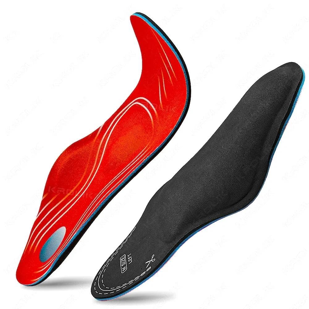 Best Flat Feet Insoles Orthotic Arch Support Inserts EVA Orthopedic Shoes Soles for High Heel Plantar Fasciitis Men Woman M EU41-43 red