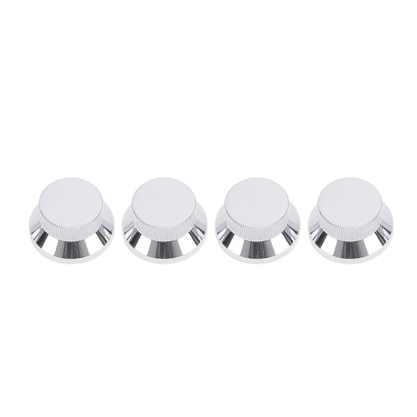 4PCS Metal Knob Caps Electric Guitar Bass Volume Tone Control Knobs for 6mm Inner Diameter silver