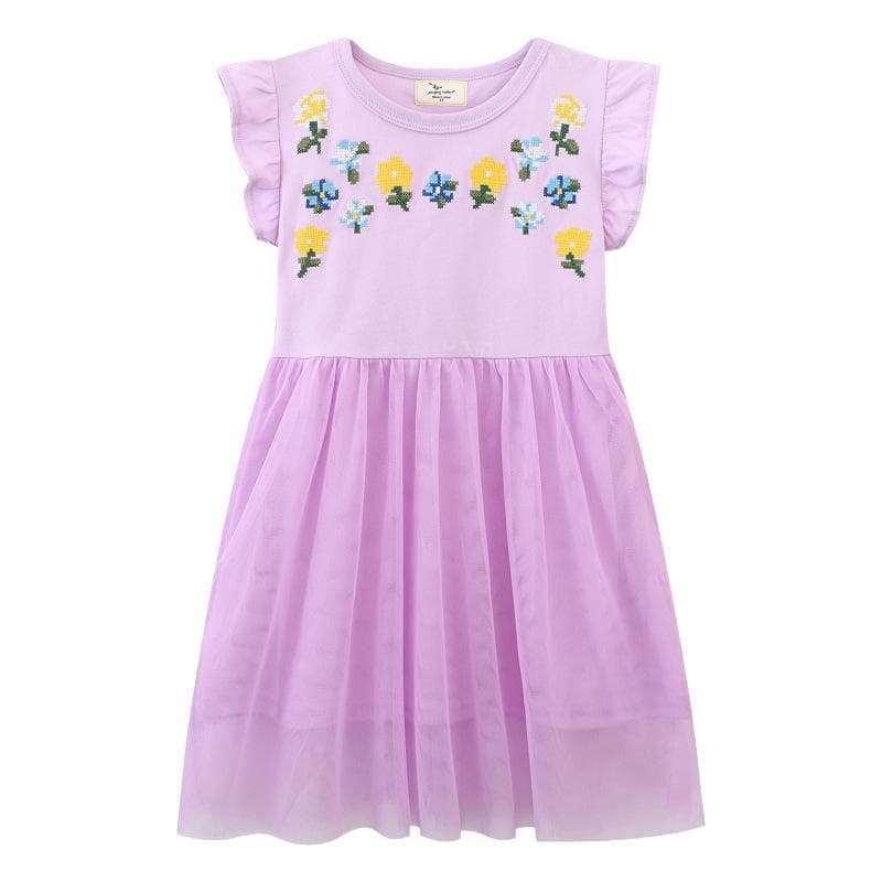 New Spring and Summer Children's Skirts, Girls' Short-sleeved Dresses, European and American Style Casual Girls' Skirts 130CM