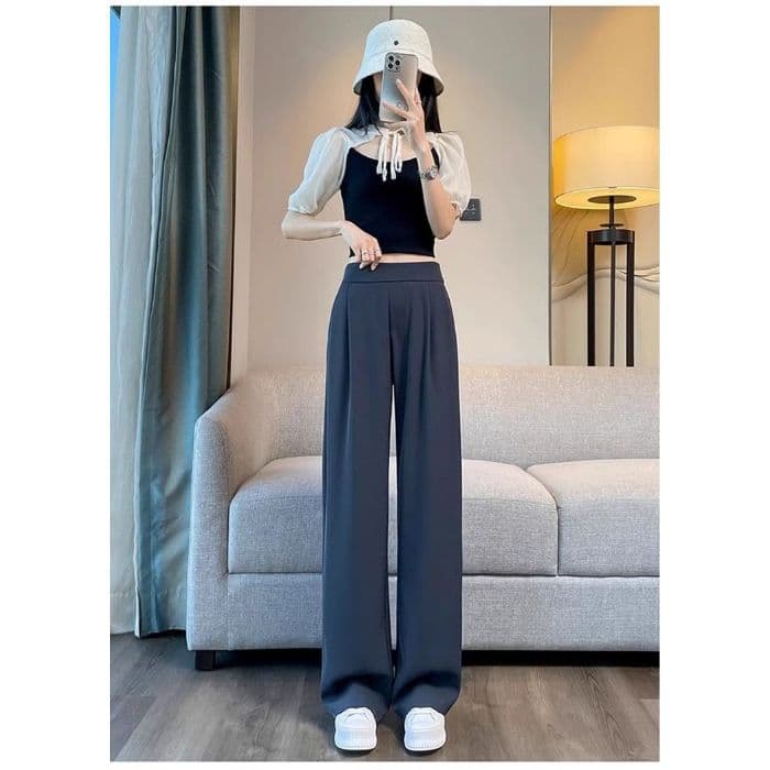 Large Size Casual Sports Pants Work Pants Spring and Summer New High-waisted Slimming Straight Wide-leg Pants XXXL