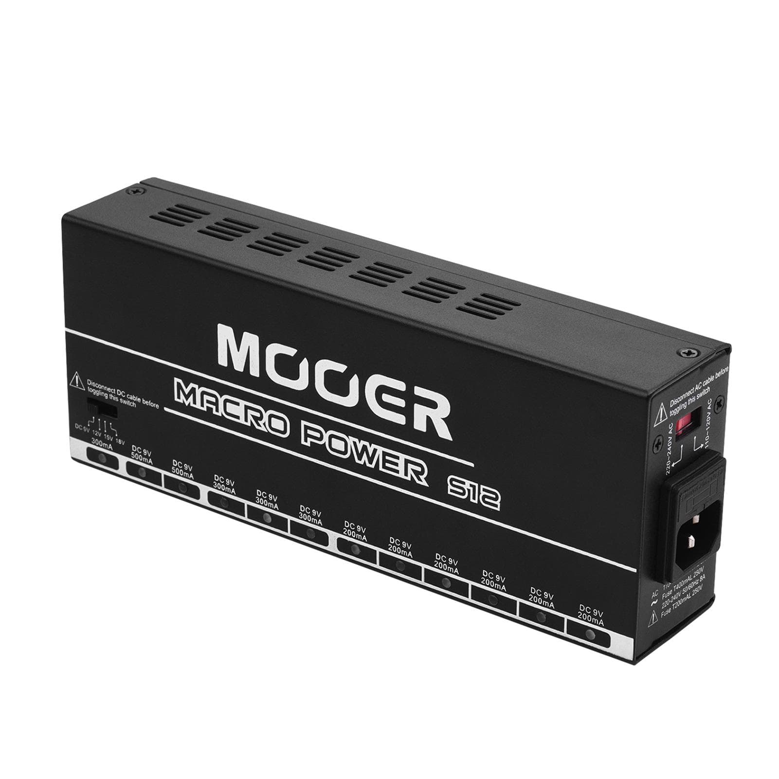 MOOER MACRO POWER S12 Professional Guitar Effect Power Supply Station Distributor 12 Isolated DC US Plug