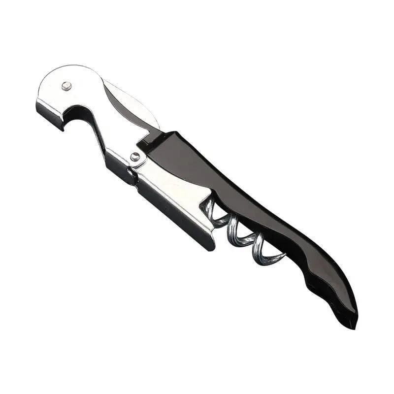 1PC Cans Jars Bar Tools Bottle Opener Parrot Opener Corkscrew Hippocampal Knife Stainless Steel Corkscrew For Red Wine black