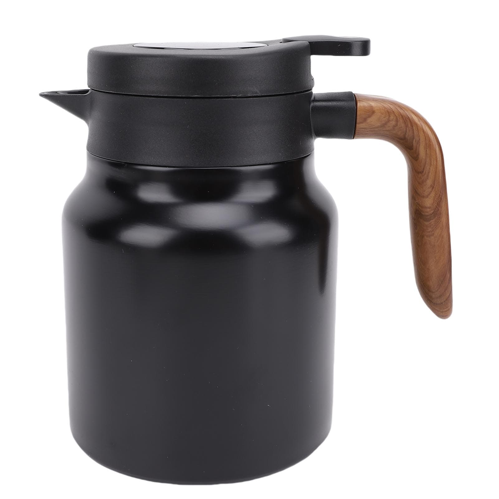 Thermal Coffee Carafe 1000ml 316 Stainless Steel Insulated Vacuum Coffee Kettle with Tea Infuser L(for 6.5-9kg) matte black