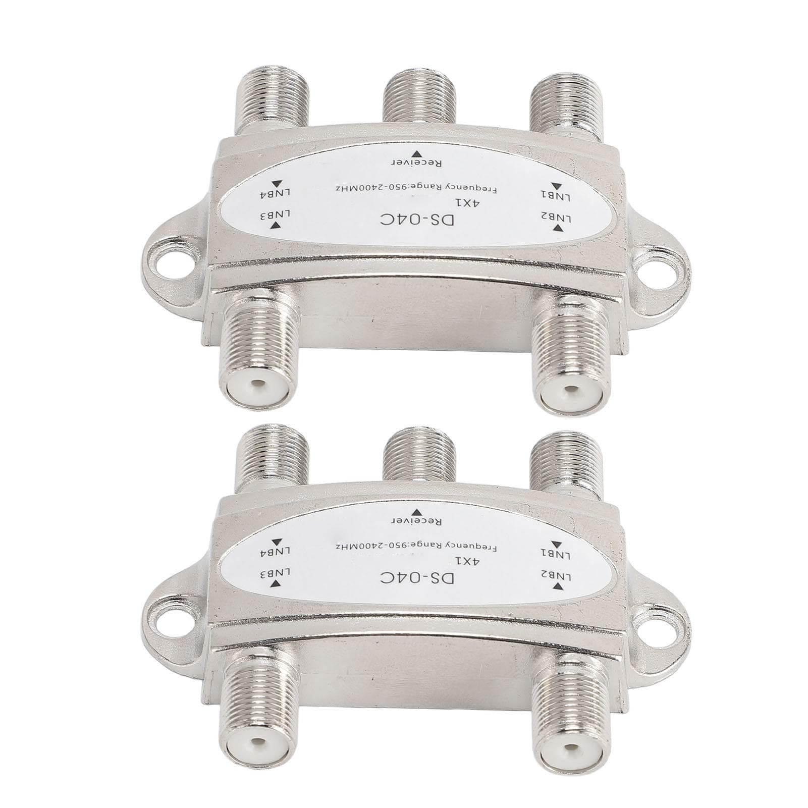 2PCS 4x1 DiSEqC Switch 4 in 1 Out 950 to 2400MHz DiSEqC 1.0 2.0 Satellite Signal Switch Splitter