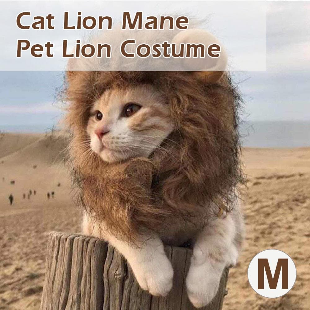 Cat Lion Mane Pet Lion Costume Pet Lion Hair Wig for Dogs Cats Pets M brown