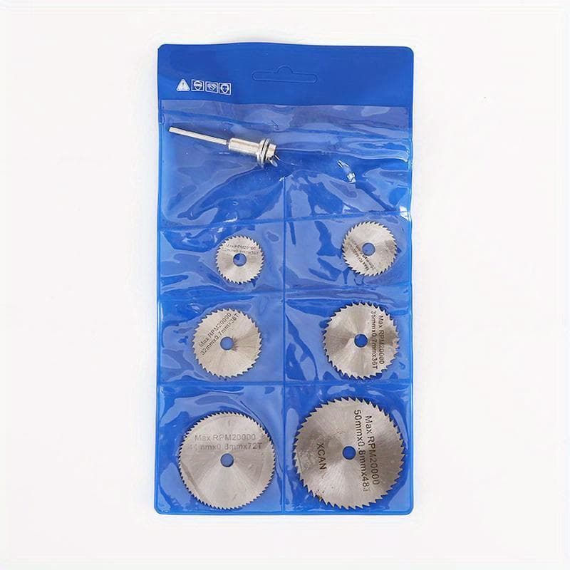 7pcs Woodworking Metal Cutting Blade Electric Drill Circular Saw Blade High-speed Steel Electric Grinder Small Saw Blade Tool Set white