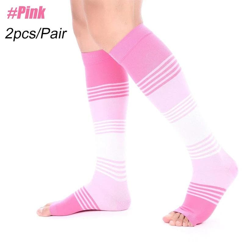 1 Pair Open Toe Compression Socks 20-30mmHg for Men Women Best Compression Socks for All Day Wear,Better Blood Flow,Swelling S-M