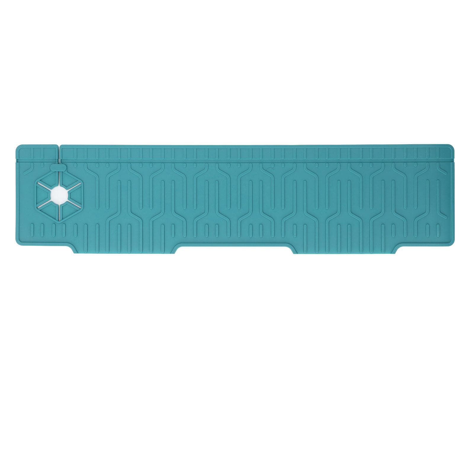 Faucet Mat Silicone Double Sided Available Water Resistant Sink Splash Guard Mat for Kitchen Green