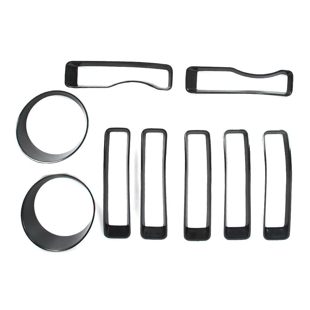 Headlight Cover Front Grille Inserts Trim Fit for Jeep Wrangler JL 20182019