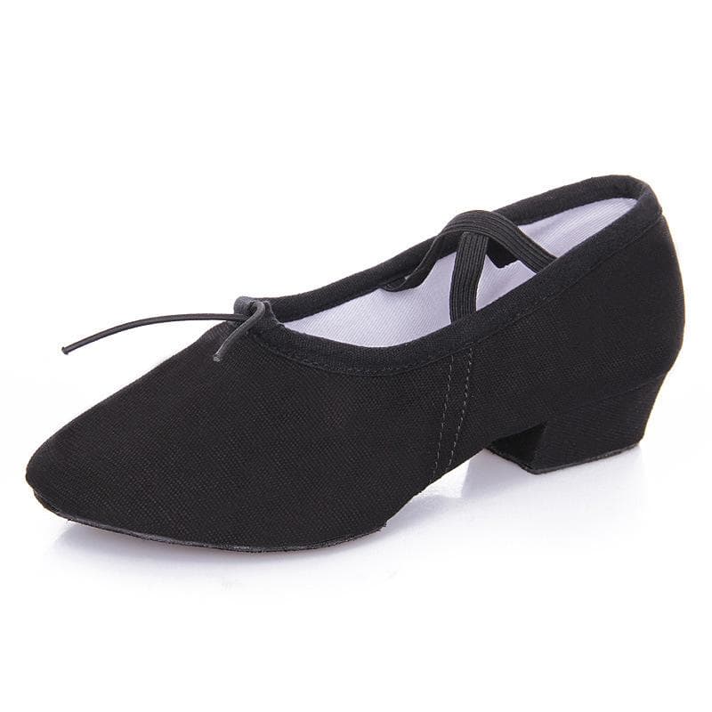 WomanLatin Dance Shoes for Girls Ladies Practise Teachers Shoes Graffiti Ballroom Modern Tango Jazz Dancing Shoes 38 black