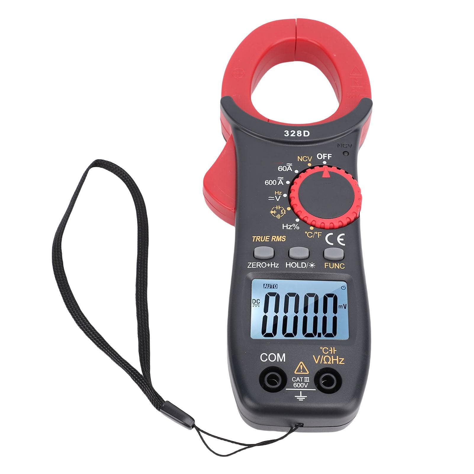 Digital Clamp Meter 6000 Counts Auto Ranging 600A AC DC Current Voltage Resistor Capacitor