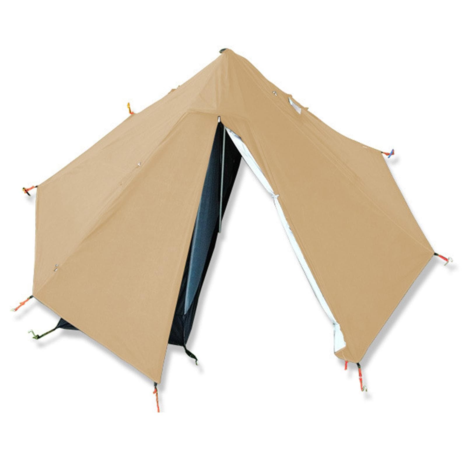 Camping Teepee Tent Outdoor Pyramid Tent Single People Tipi Hot Tent for Camping Hiking khaki