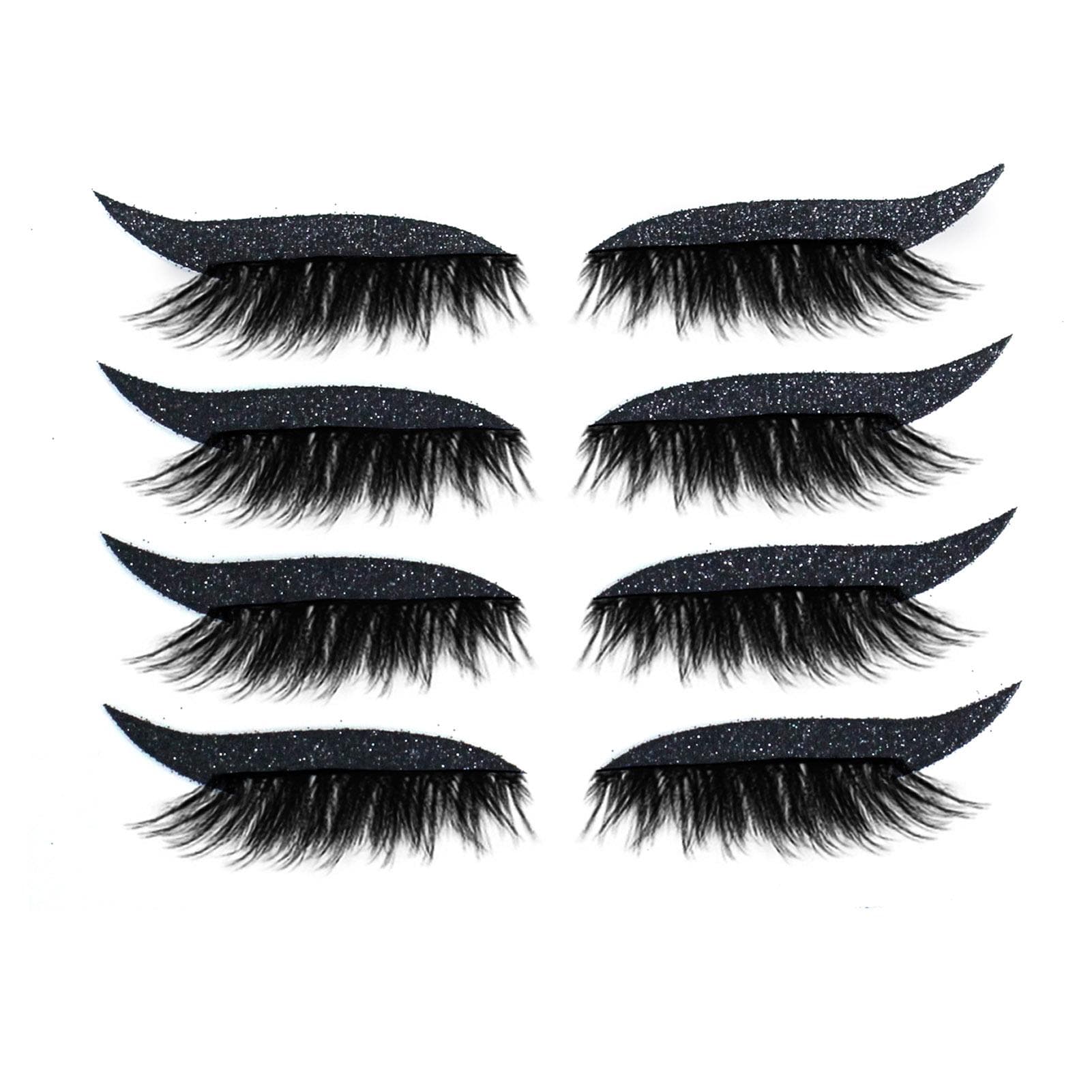4 Pairs Eyeliner Eyelash Patch Universal Type Cosmetics Lastics Eyeliner Eyelash Patch black