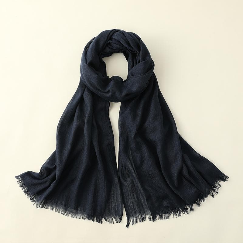 Summer Silk Scarf for Women, Fashionable Sun Protection and Shading, Beach Long Scarf, Solid Color Cotton and Linen Silk Scarf, Scarf 100*195CM