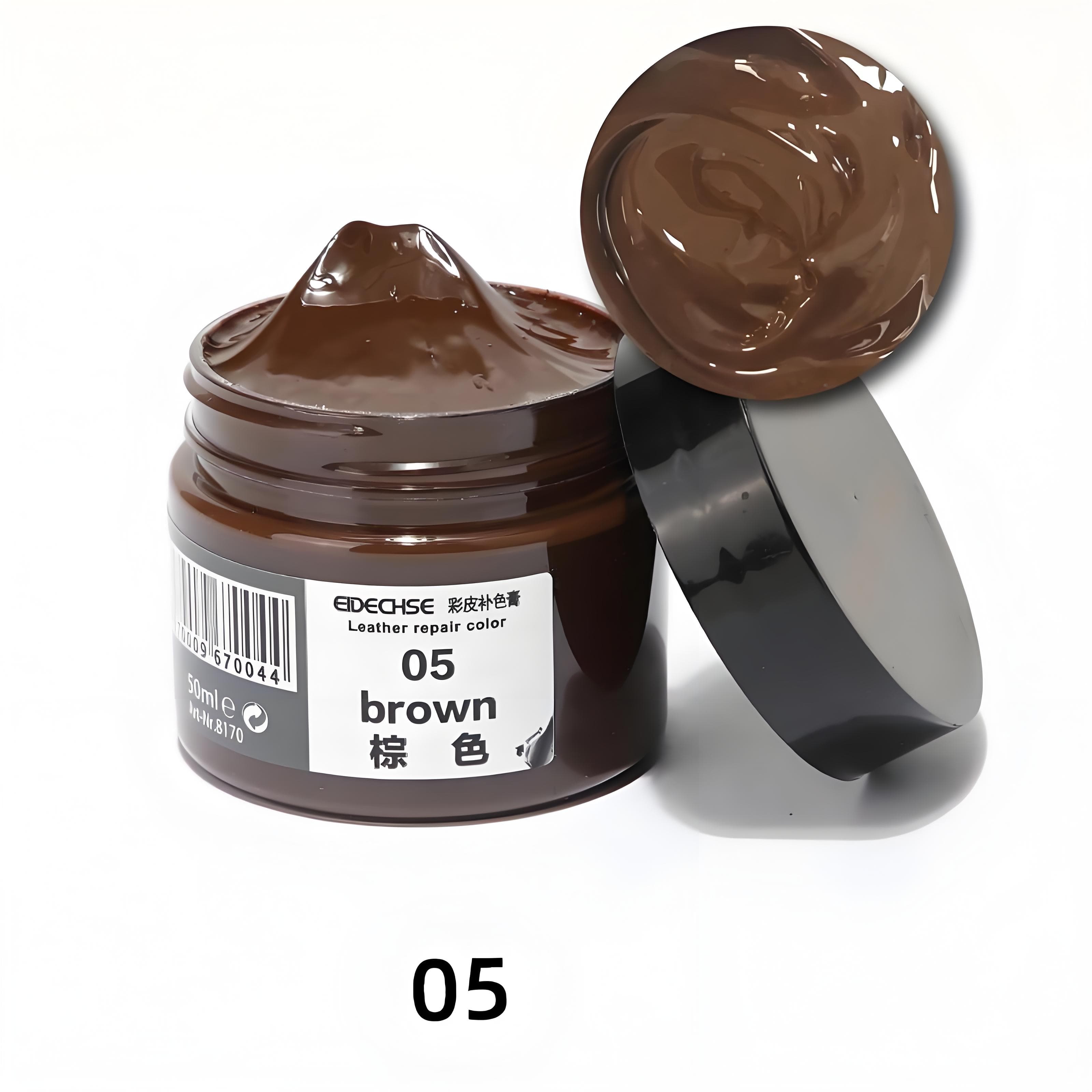 50ml Leather Repair Cream Filler Compound Leather Restoration For Shoe CarSeat Sofa Coats Holes Scratch Crack Restore Repair Color brown