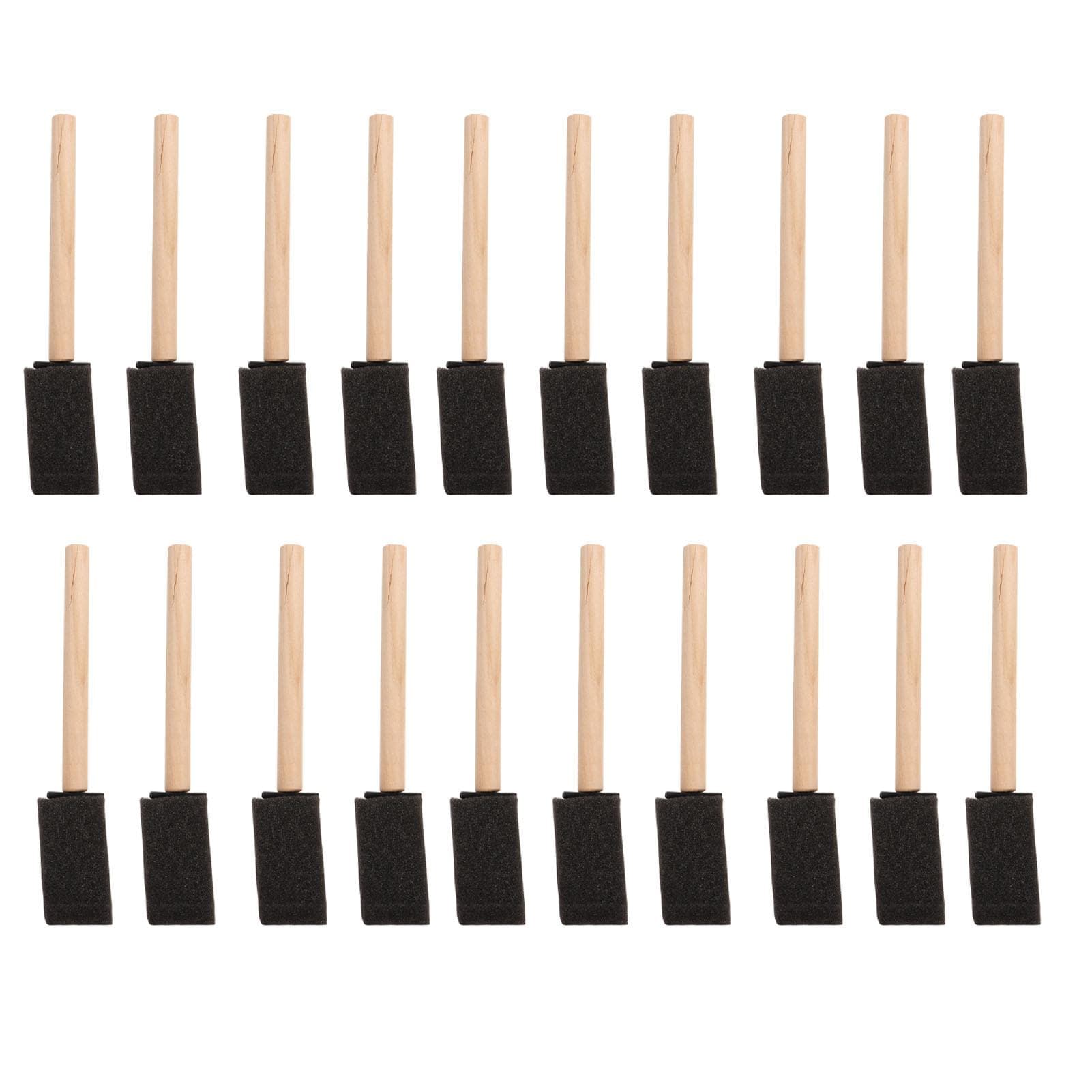 20PCS Foam Paint Brush Wood Handle Ergonomical Comfortable Grip Easy to Clean Paint Brush for